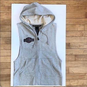 HARLEY-DAVIDSON sleeveless zip up hoodie